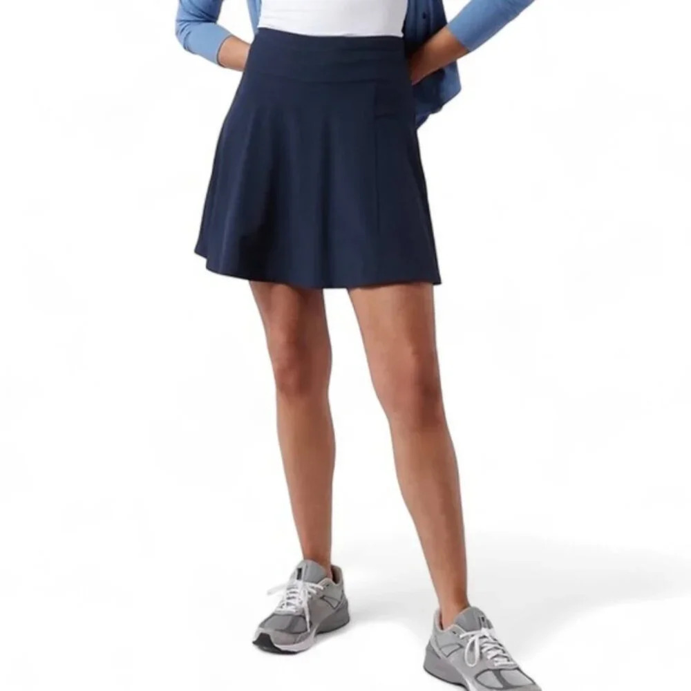 Athleta Girl SchoolDay Skort XXL 16 Navy Drawcord Pocket Skirt Shorts